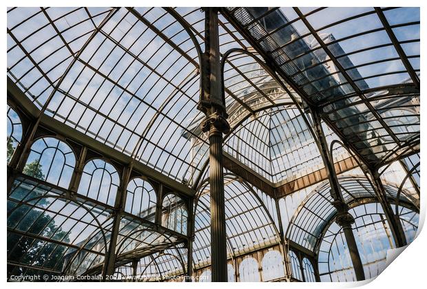 Interior of the Crystal Palace in Madrid, a must for tourists. Print by Joaquin Corbalan