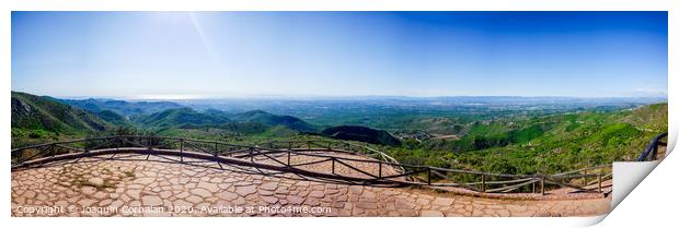 Panoramic view of the Valencia valley, seen from the Sierra Calderona, Spain. Print by Joaquin Corbalan