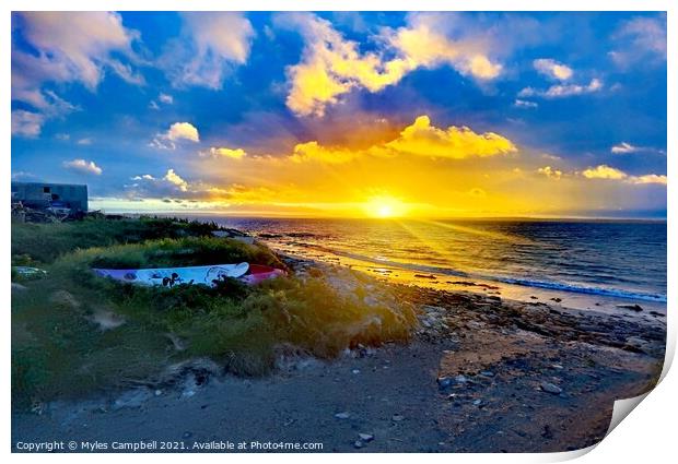 Scottish Island sunset  Print by Myles Campbell