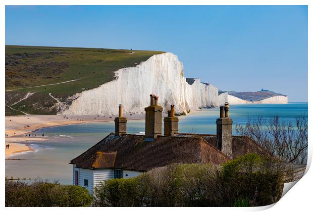 The Seven Sisters at Cuckmere Haven Print by Nick Hunt