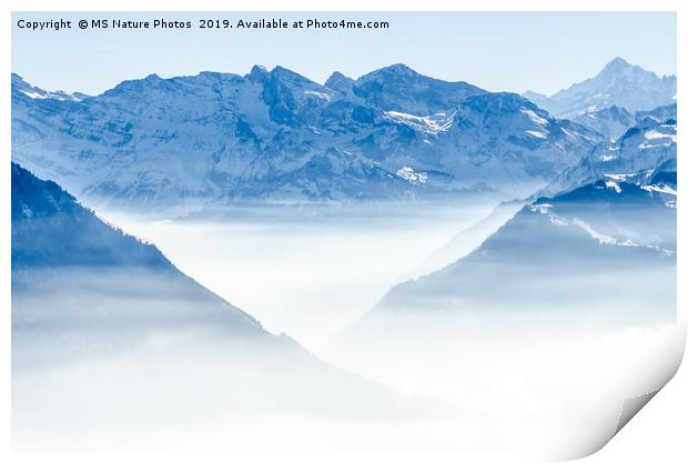 Swiss Mountains Print by Mike C.S.