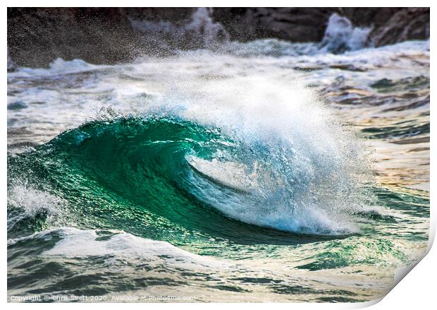 Ocean wave Print by Chris Sirett