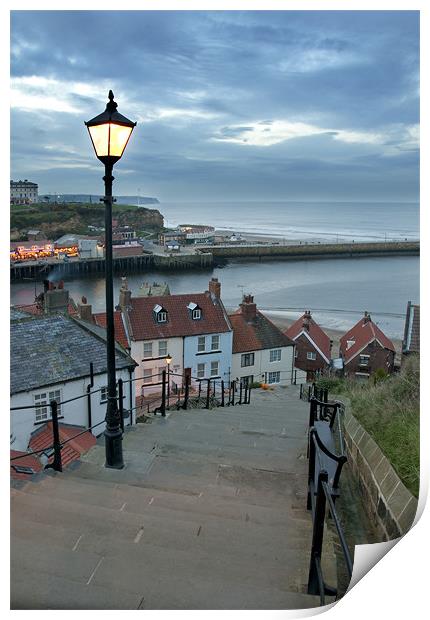 Whitby Steps Print by Simon Marshall