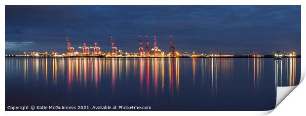 Bootle Docks, River Mersey panorama Print by Katie McGuinness