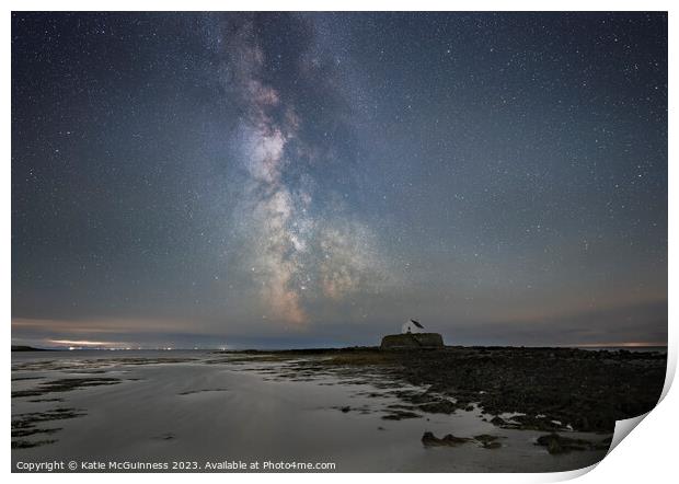 Church in the sea, milky way Print by Katie McGuinness