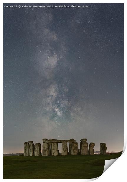 Stonehenge Milky Way Print by Katie McGuinness