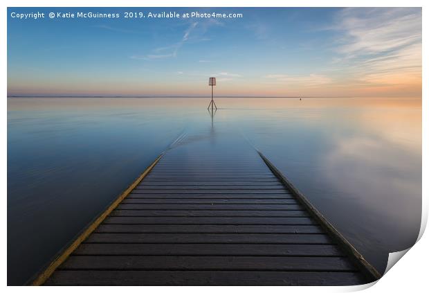 Lytham Jetty Tranquil Sunset Print by Katie McGuinness