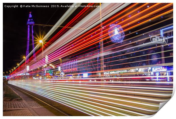 Blackpool illuminated tram Print by Katie McGuinness