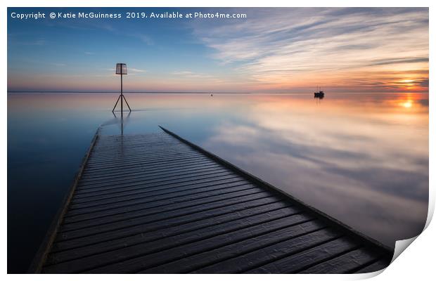 Lytham Jetty Tranquil Sunset Print by Katie McGuinness