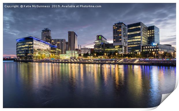 Media City Sunset Reflections Print by Katie McGuinness
