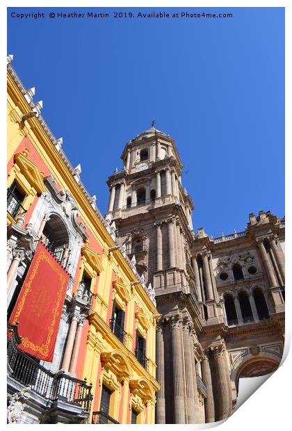 Malaga Cathedral Square Print by Heather McGow