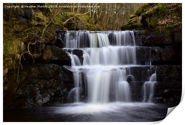 Bowlees Cascading Waterfalls Print by Heather McGow