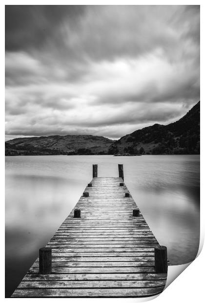 Ullswater Lake District jetty Print by Robbie Spencer