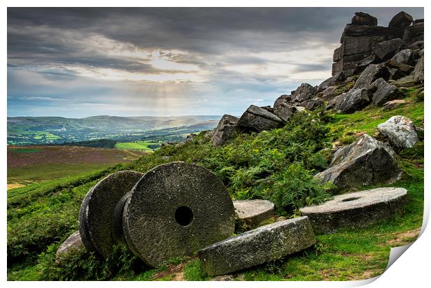 Peak District millstones Print by Robbie Spencer