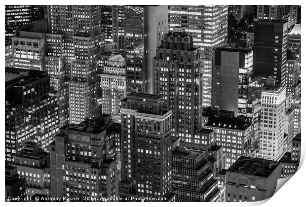 Buildings of Manhattan Print by Anthony Rosner