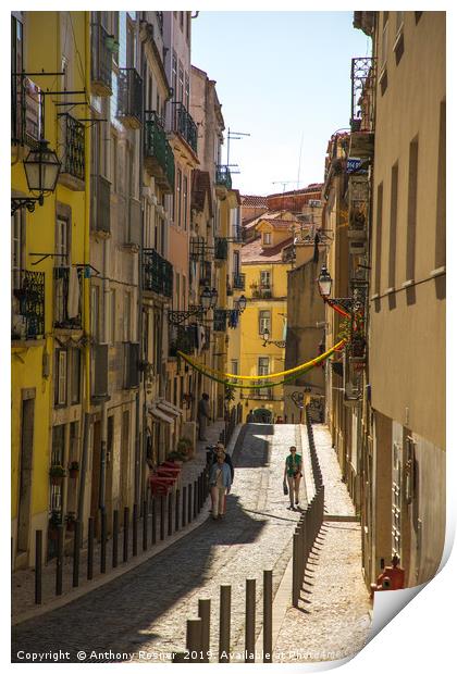 Hidden Streets of Lisbon Print by Anthony Rosner