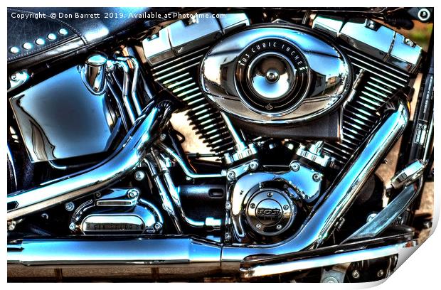 Harley Davidson Engine Print by Don Barrett