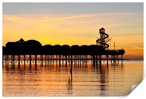 Herne Bay pier at sunset Print by Donna Joyce