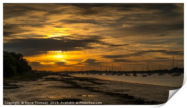 Chichester Harbour - Golden Hour Print by Steve Thomson
