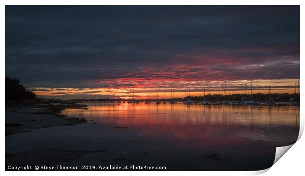 Chichester harbour Sunset Print by Steve Thomson