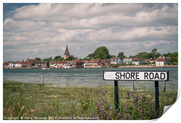 Shore Road, Bosham Village West Sussex Print by Steve Thomson