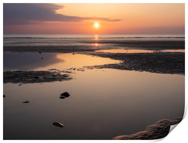 Sunset tidal pools Print by Tony Twyman