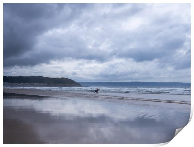 Surfer at Westward Ho Print by Tony Twyman