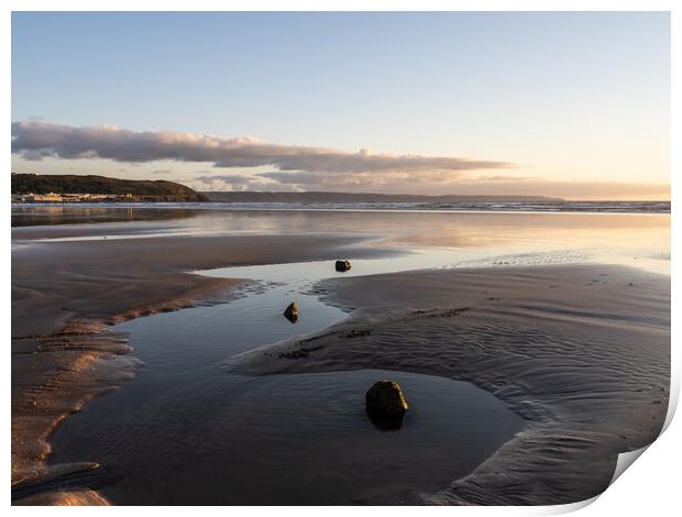 Westward Ho beach sunset Print by Tony Twyman