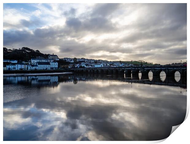 Moody clouds over Bideford Town Print by Tony Twyman