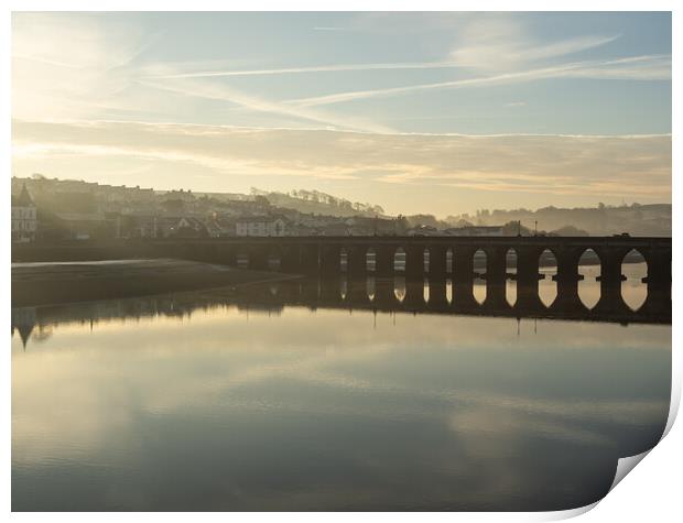 Misty sunrise at Bideford Print by Tony Twyman