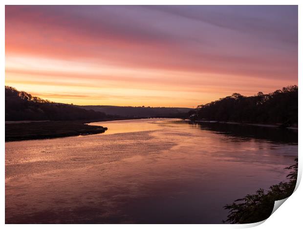 Bideford riverside sunrise Print by Tony Twyman