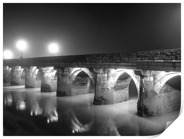 Bideford Long Bridge at Dawn Print by Tony Twyman