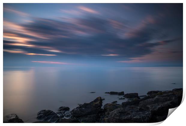 Dramatic sunset sky on North Somerset coast Print by Tony Twyman