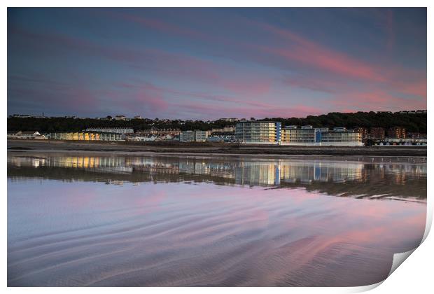 Westward Ho! waterfront reflections at sunset  Print by Tony Twyman