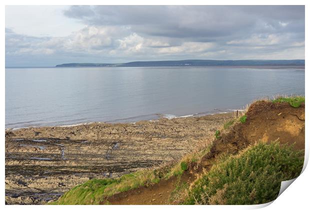 Views across Bideford Bay from the coast path Print by Tony Twyman