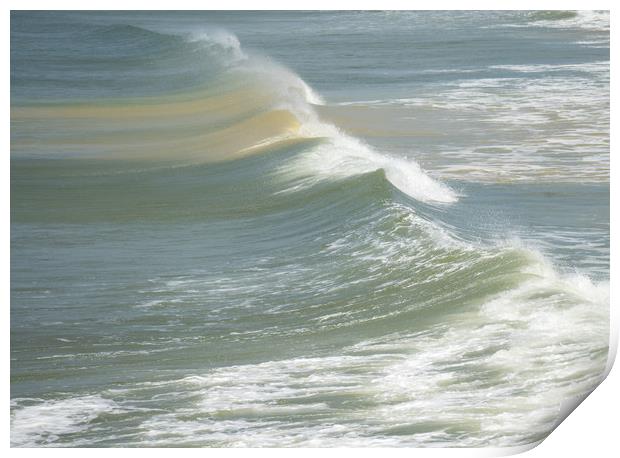 Bideford Bay waves in North Devon Print by Tony Twyman