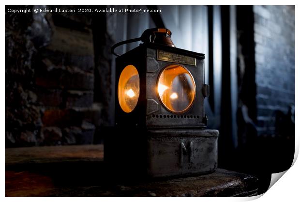 Oil Lamp in an old Barn Print by Edward Laxton