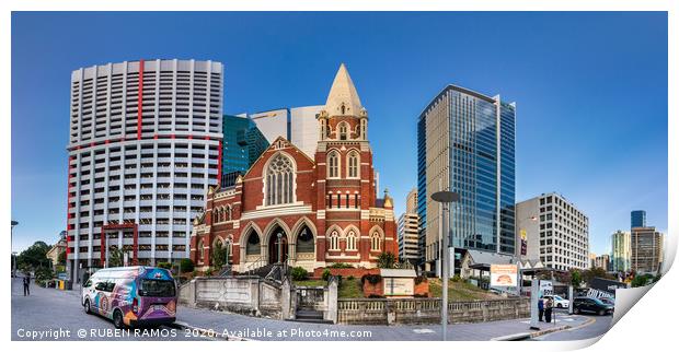 The Albert Street Uniting Church, Brisbane.  Print by RUBEN RAMOS