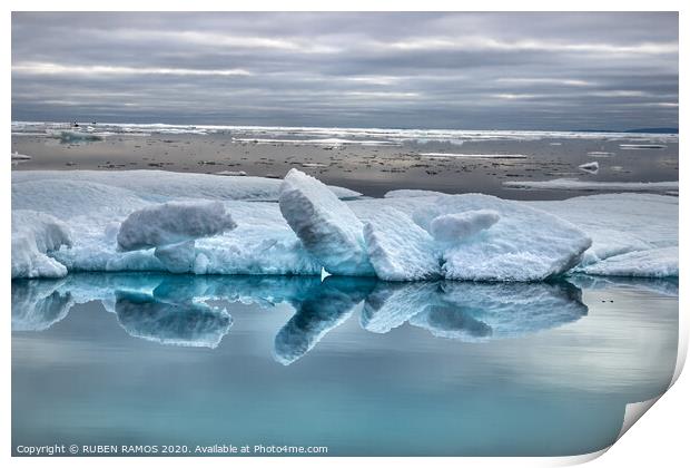 Icebergs shapes in Peel Sound, Canada. Print by RUBEN RAMOS