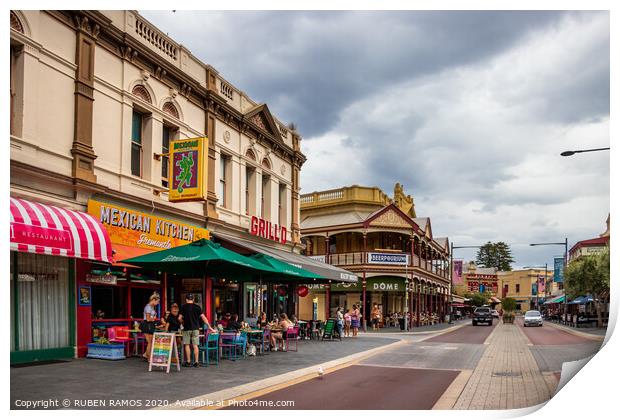 The South Terrace street at Fremantle, Australia. Print by RUBEN RAMOS