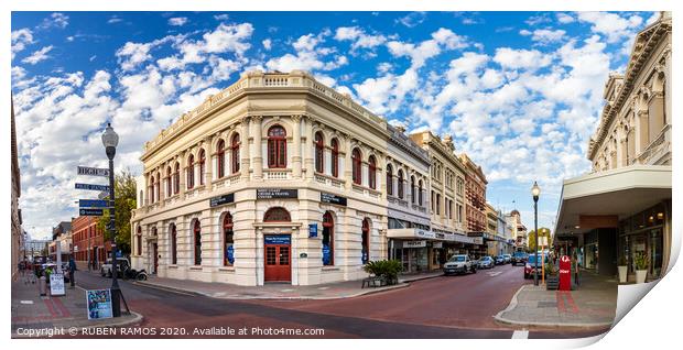 The Fremantle city center, Australia.  Print by RUBEN RAMOS