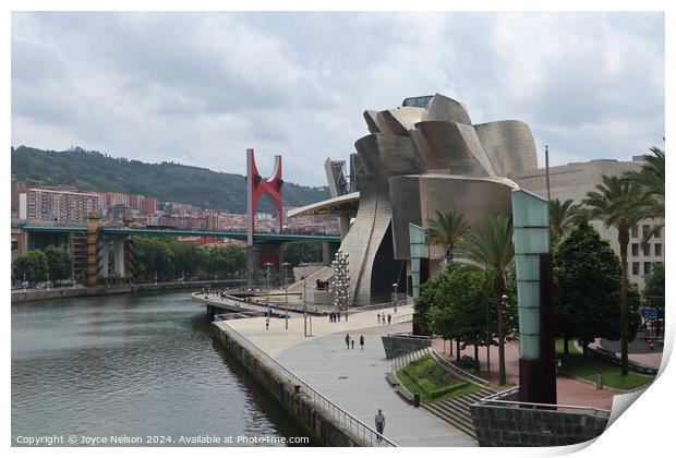 The Guggenheim Museum in Bilbao Print by Joyce Nelson