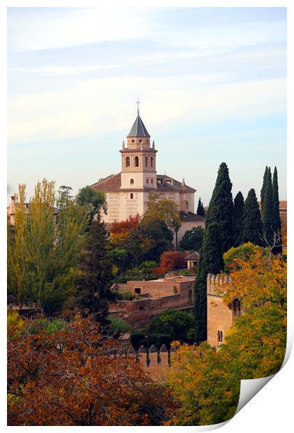 Mondragon Palace gardens Ronda, Spain Print by Joyce Nelson