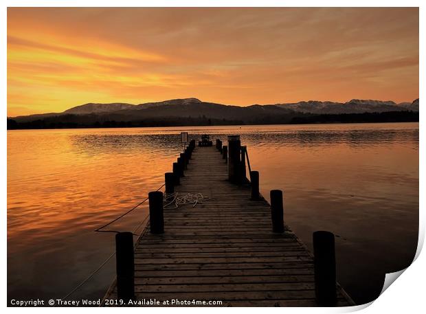            Sunset on the Jetty , Ambleside.        Print by Tracey Wood