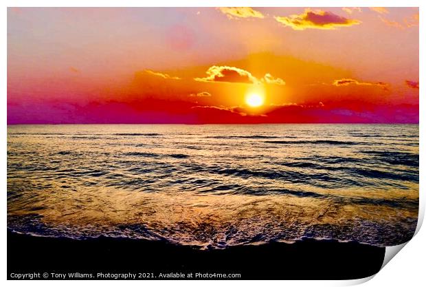 Florida sunset Print by Tony Williams. Photography email tony-williams53@sky.com