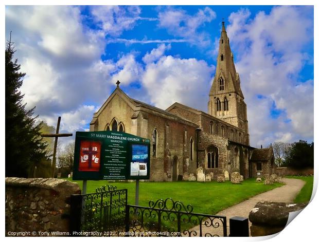 St Magdalene church Print by Tony Williams. Photography email tony-williams53@sky.com