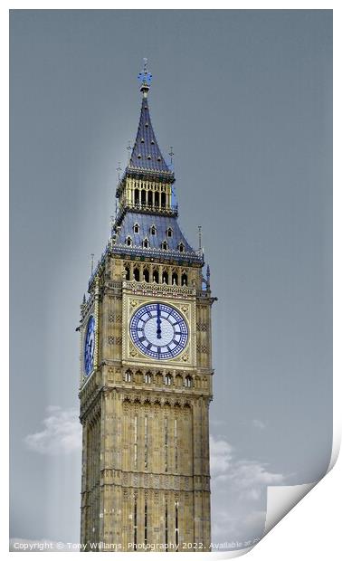 Big Ben Print by Tony Williams. Photography email tony-williams53@sky.com