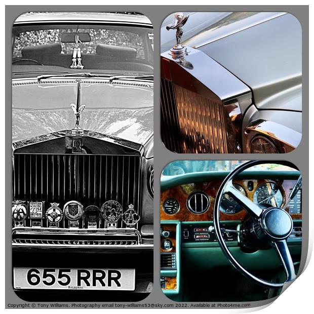 Rolls Royce Silver Shadow 1979 collage Print by Tony Williams. Photography email tony-williams53@sky.com