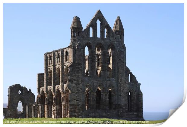 Whitby Abbey Print by Tony Williams. Photography email tony-williams53@sky.com