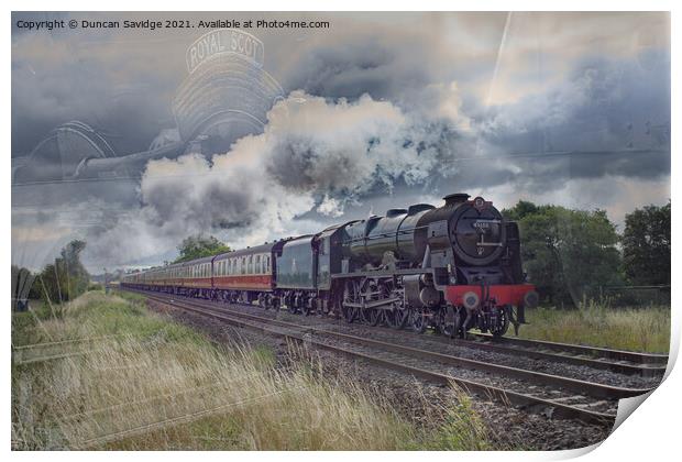 Steam train Royal scot blend Print by Duncan Savidge